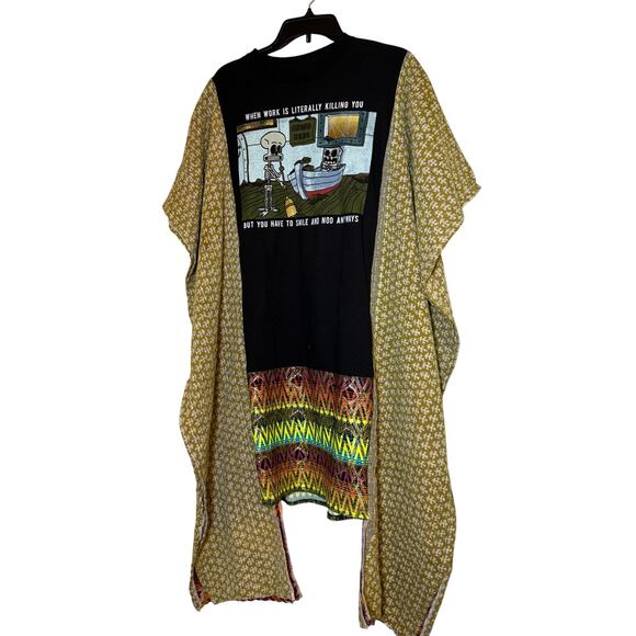 Sponge Bob Kantha Upcycle Dress One-Size fits S-3X - Picture 1 of 2